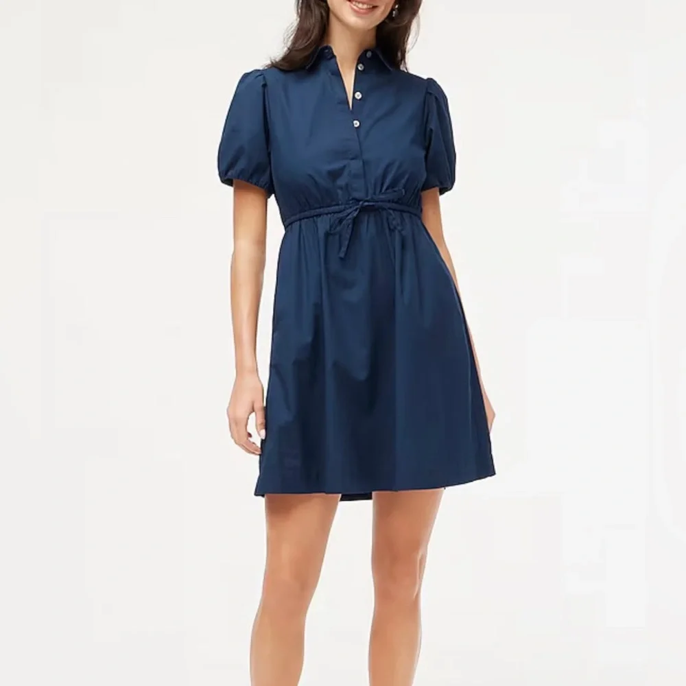 J. Crew Navy Collared short-sleeve tie-waist mini dress‎ size 8 EUC